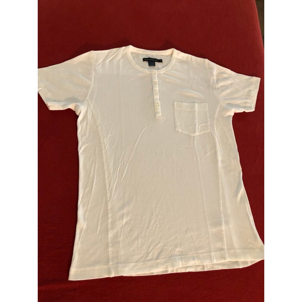 French Connection mens white short sleeve casual t-shirt